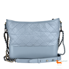 Chanel Aged Calfskin Quilted Medium Gabrielle Hobo Light Blue Bag