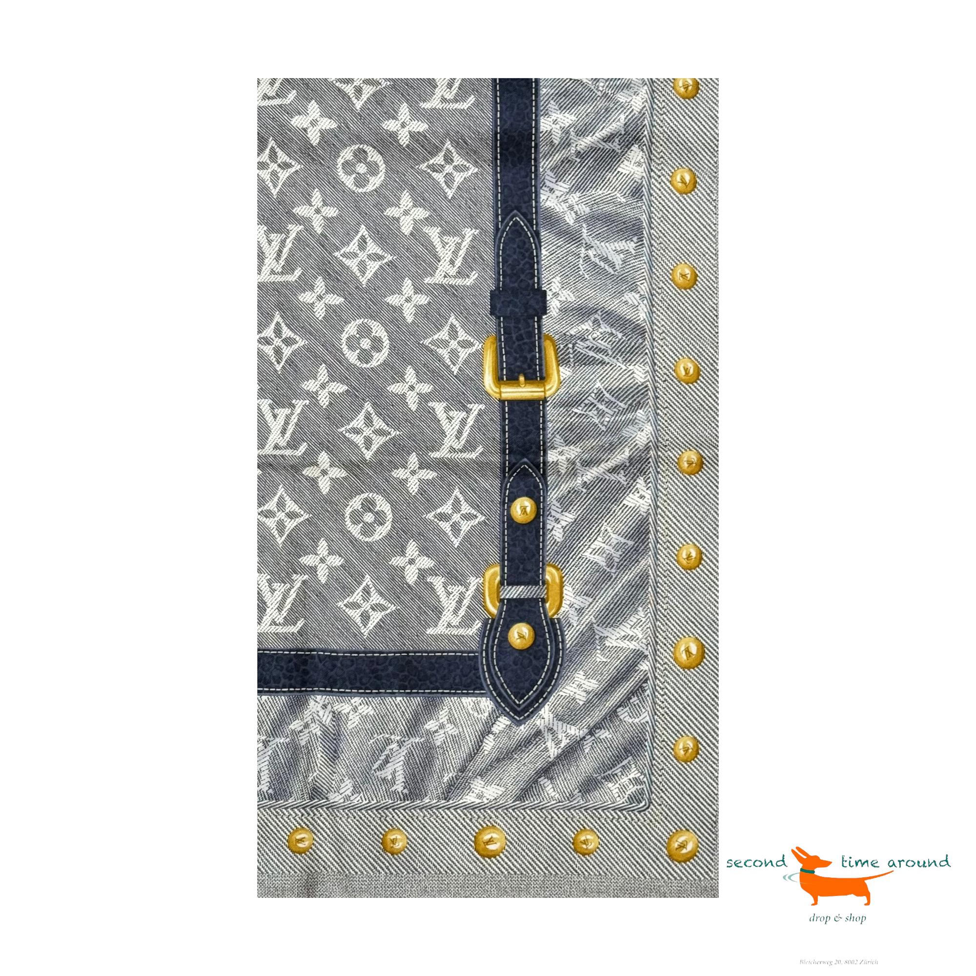Louis Vuitton Studdy Denim Mono-gram Silk Scarf