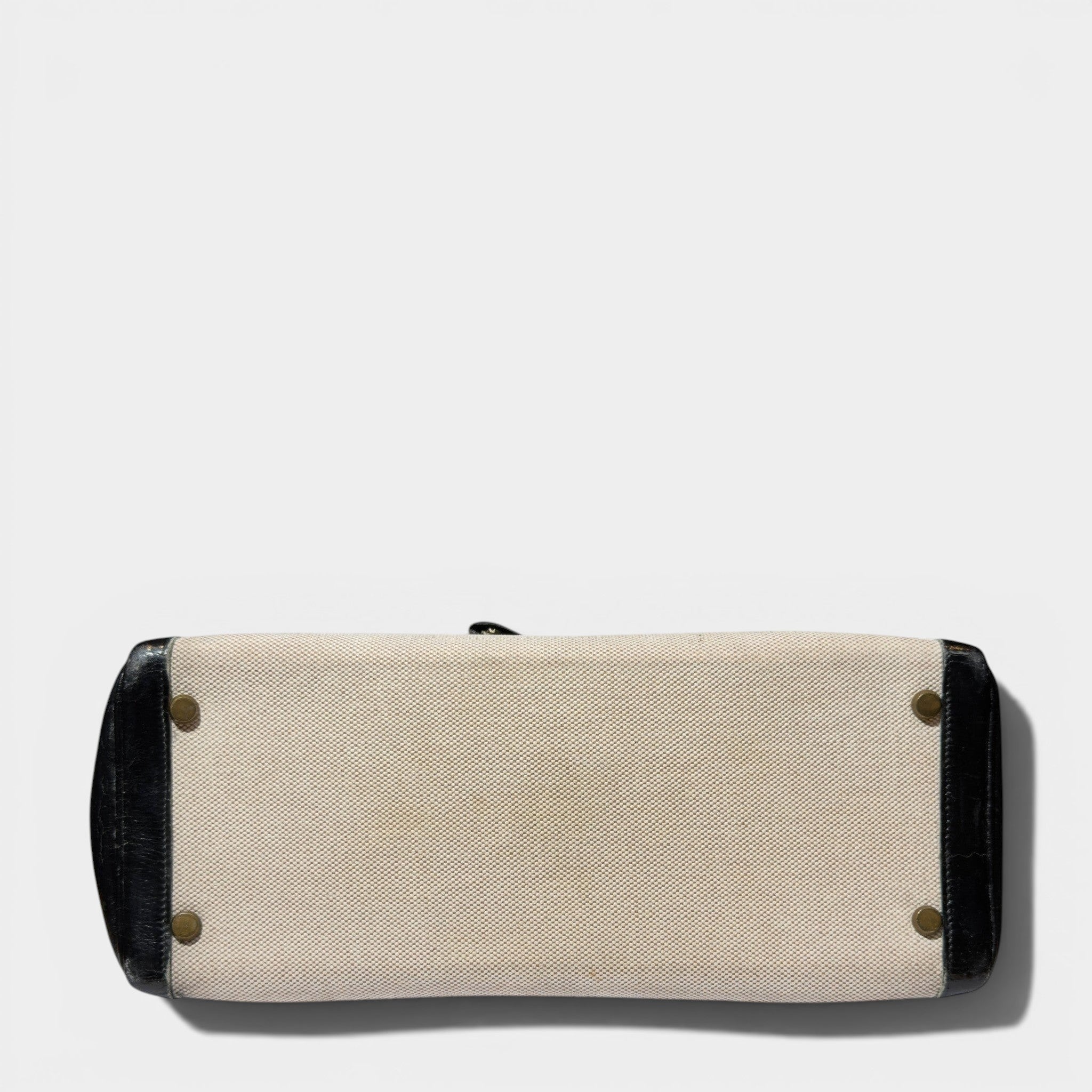 Hermes Kelly Vintage Canvas Leather 32 Bag