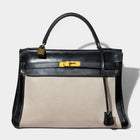 Hermes Kelly Vintage Canvas Leather 32 Bag