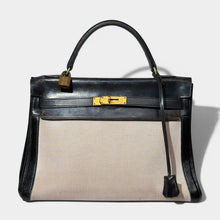 Hermes Kelly Vintage Canvas Leather 32 Bag