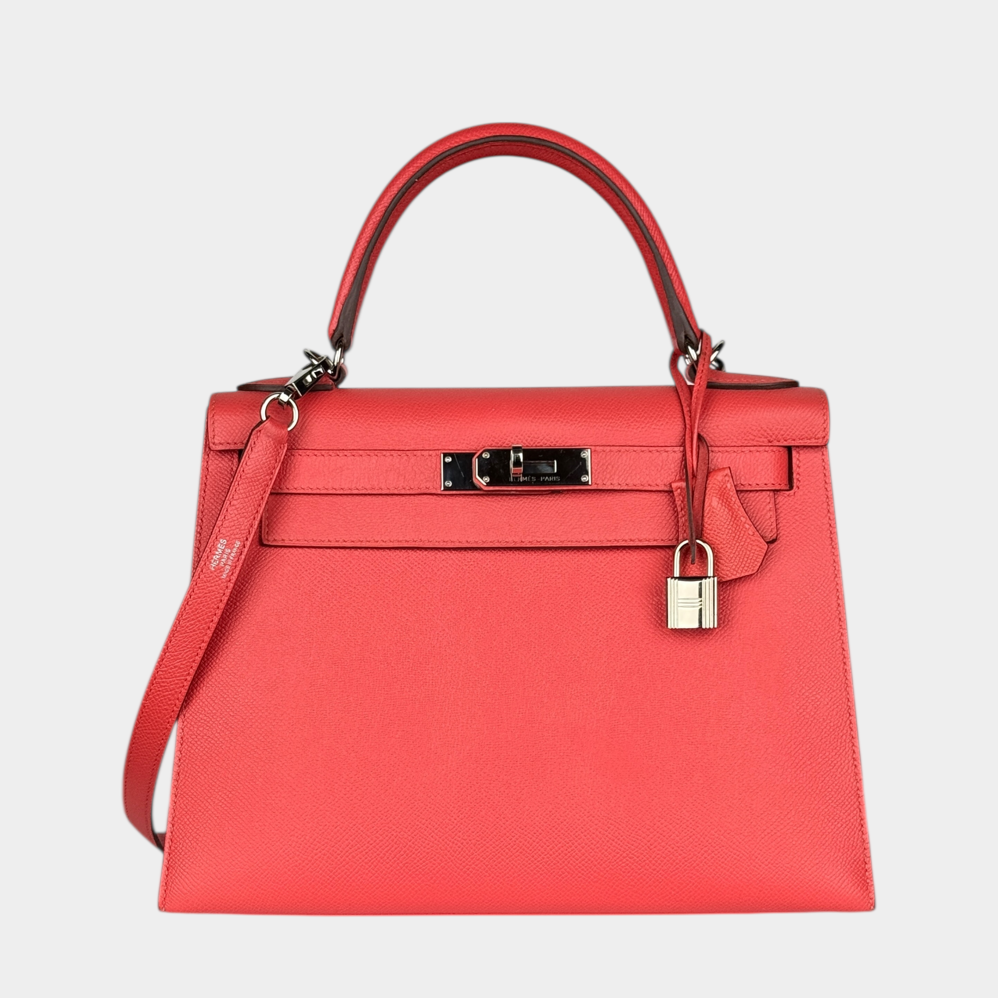 Hermes Kelly II Sellier 28 Epsom Jaipur Red Bag