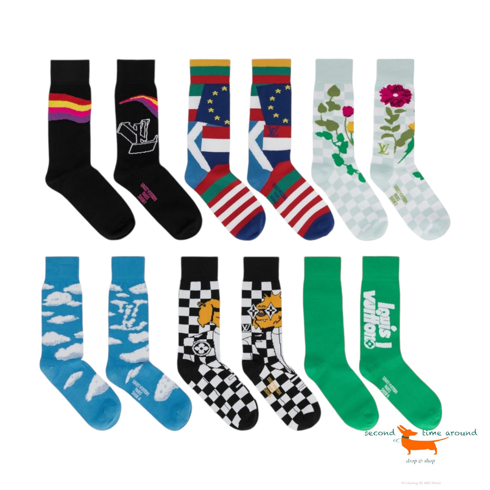 Louis Vuitton LV Archives 6 Sock Set