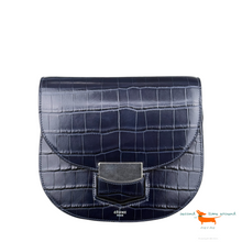 Celine Small Trotteur Bag in Navy Crocodile