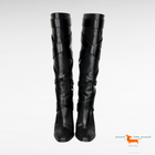 Saint Laurent Black Hunter Leather High Strap  Heeled Boots