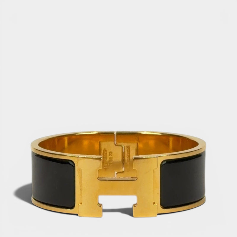 Hermes Bracelet Clic Clac H Plaque Or Noir PM