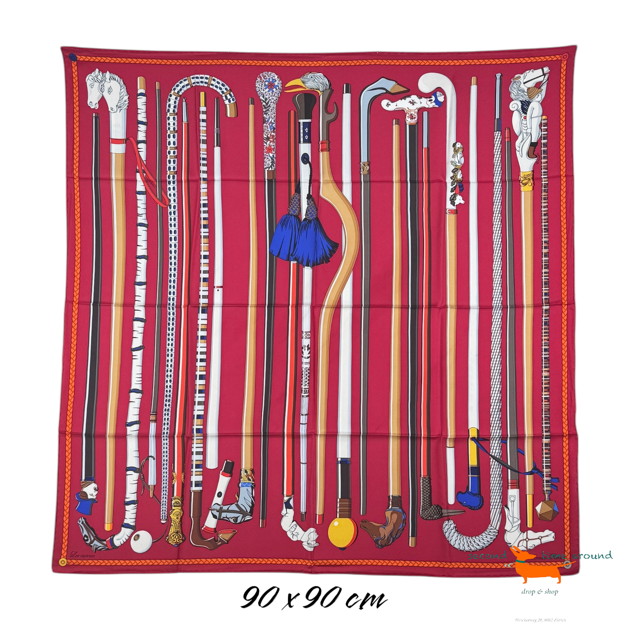 Hermes Silk Scarf Les Cannes by Virginie Jamin