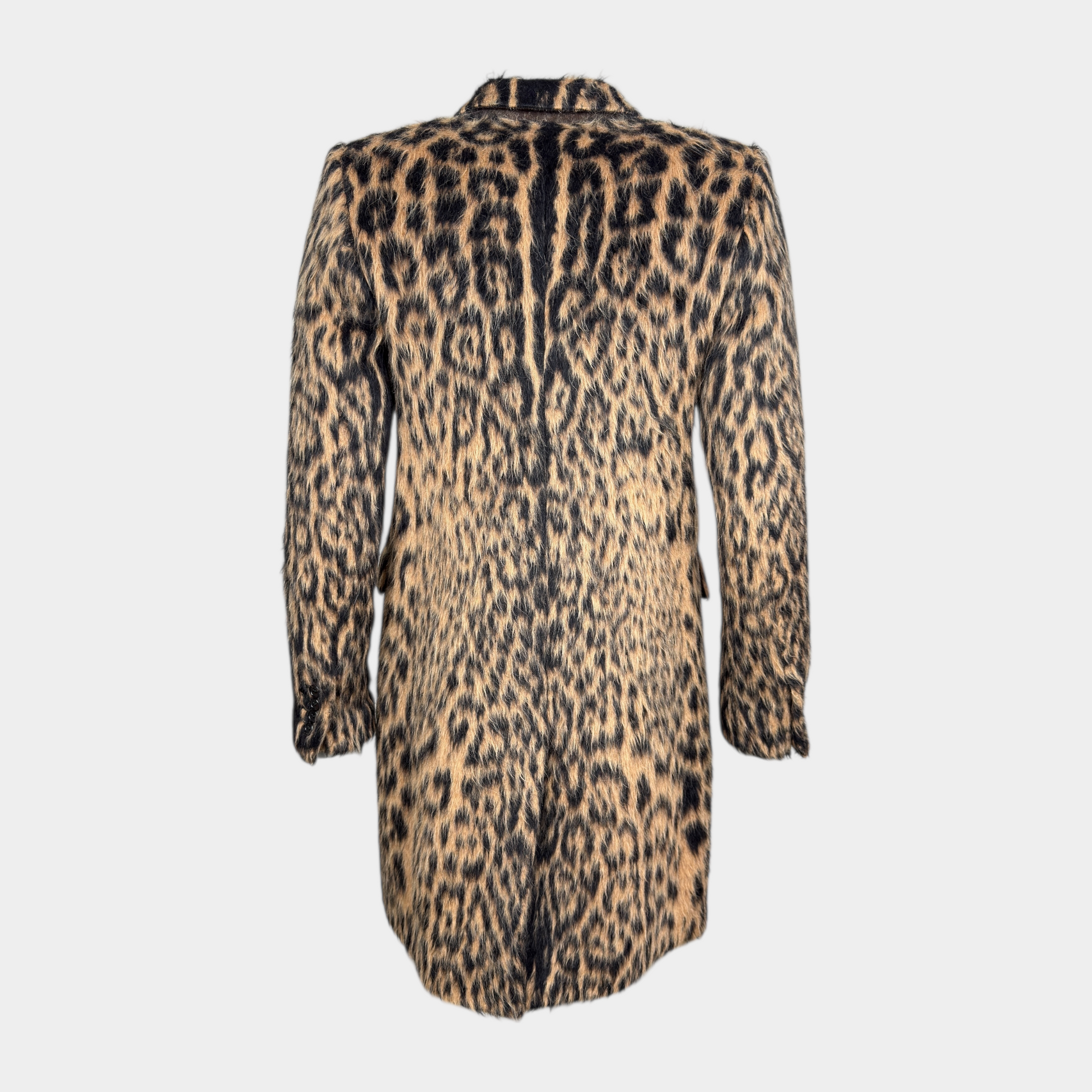 Saint Laurent 2018 Brushed Leopard Print Coat