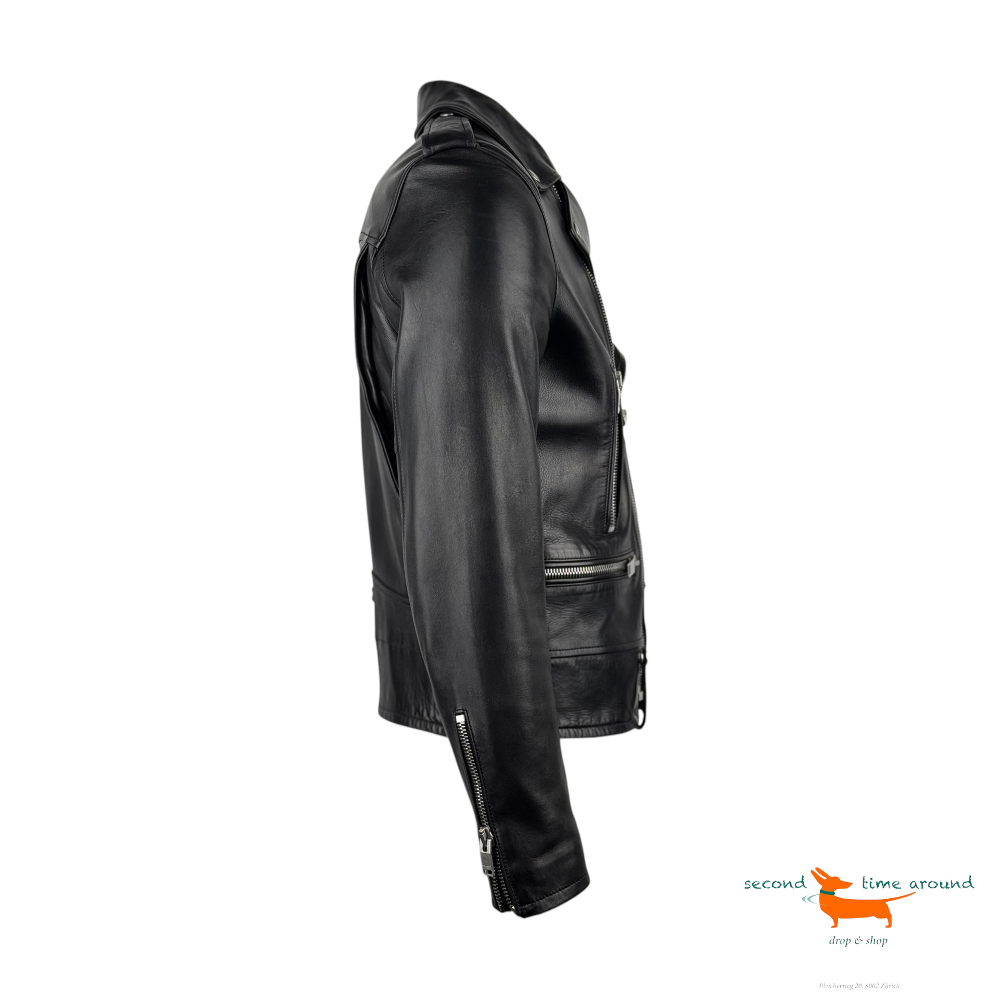 Saint Laurent Motorcycle Jacket In Plunged Lambskin
