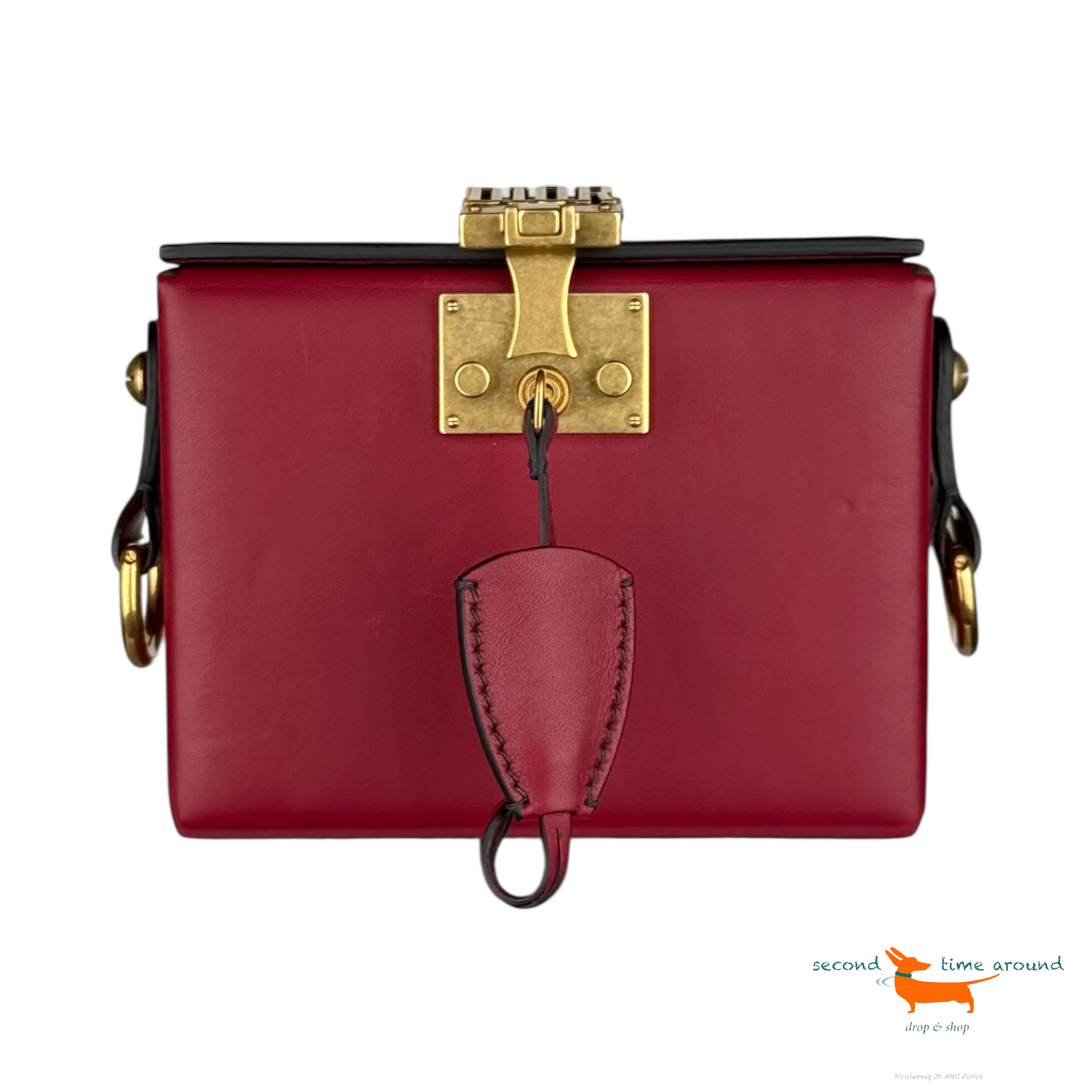 Dior Lambskin Dioraddict Lockbox Red Bag