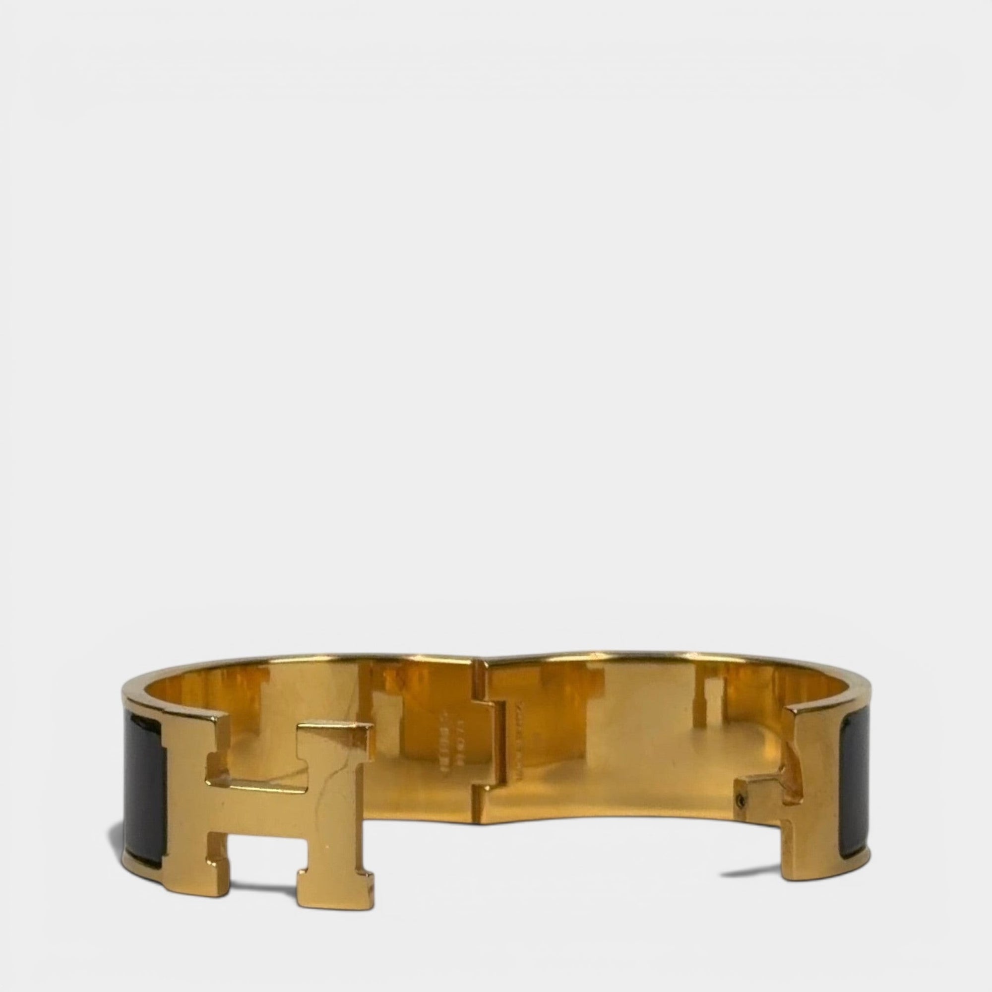 Hermes Bracelet Clic Clac H Plaque Or Noir PM