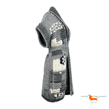 Chanel Navy & White Cashmere 2020 Short Sleeve Belted Knit Coat