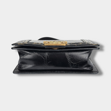 Chanel Black and Gold Crocodile-Embossed Leather Small Graffiti Boy Bag