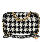Chanel 19 Bag Tweed Houndstooth Large Black White