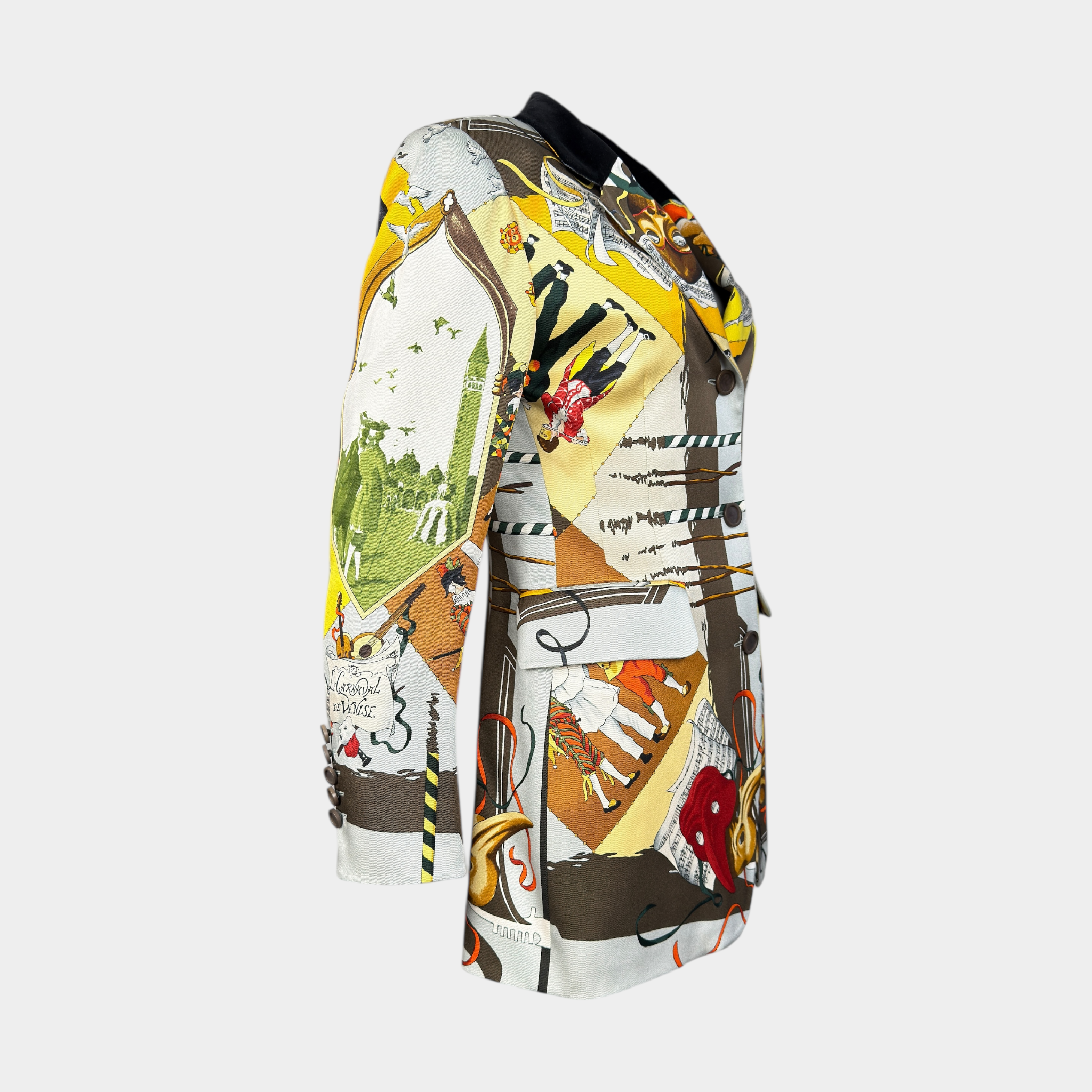 Hermes Jacket Le Carnavale de Venise Scarf Print