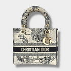 Christian Dior Lady Dior D-Lite Hercules Canvas Ivory Black