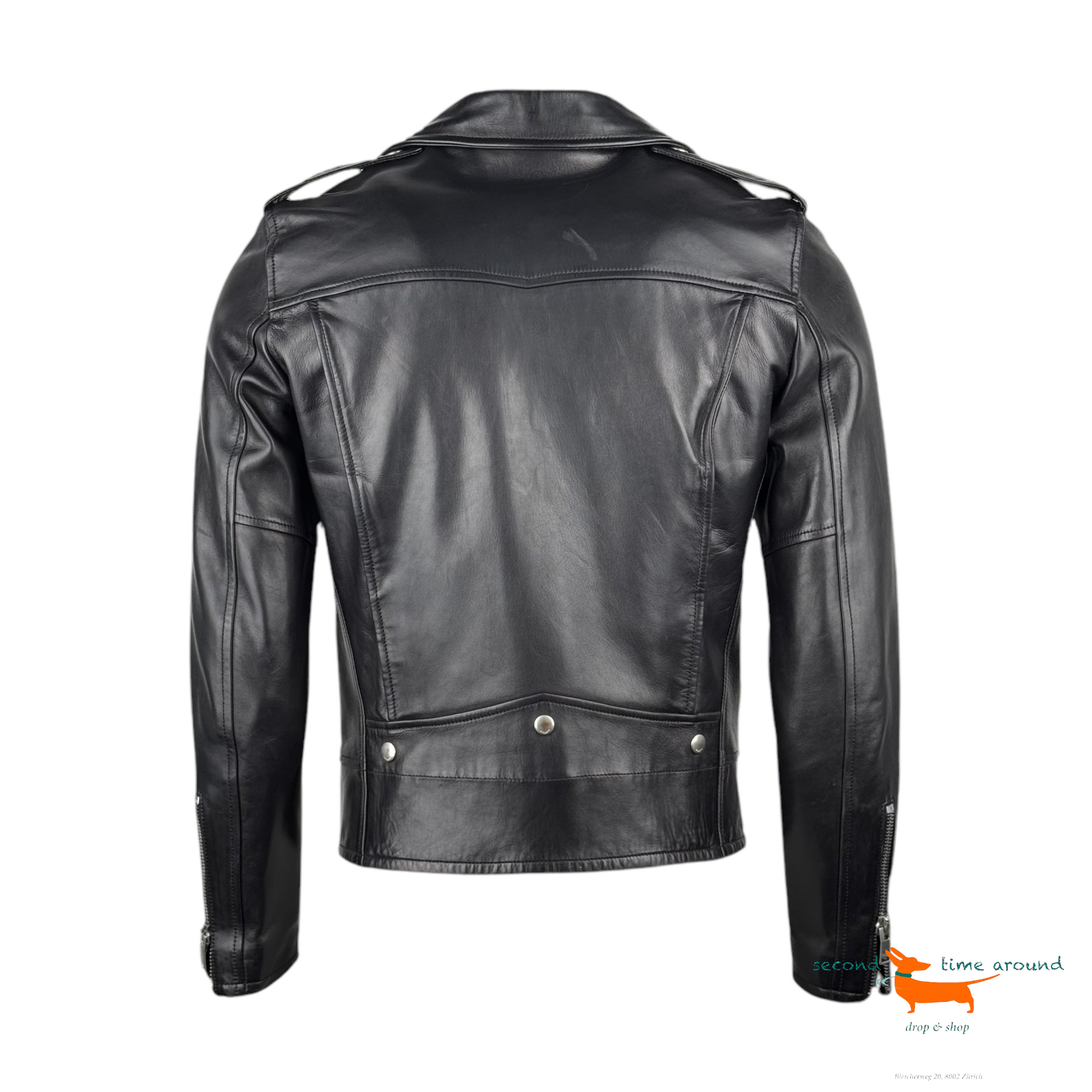 Saint Laurent Motorcycle Jacket In Plunged Lambskin