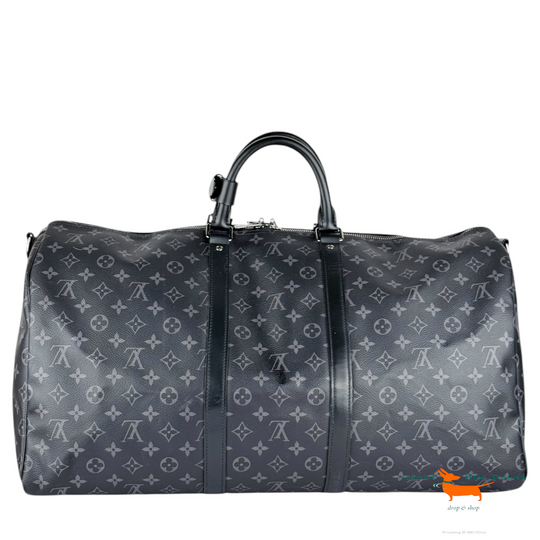 Louis Vuitton Black  MonogrammEclipse Keepall Bandouliere