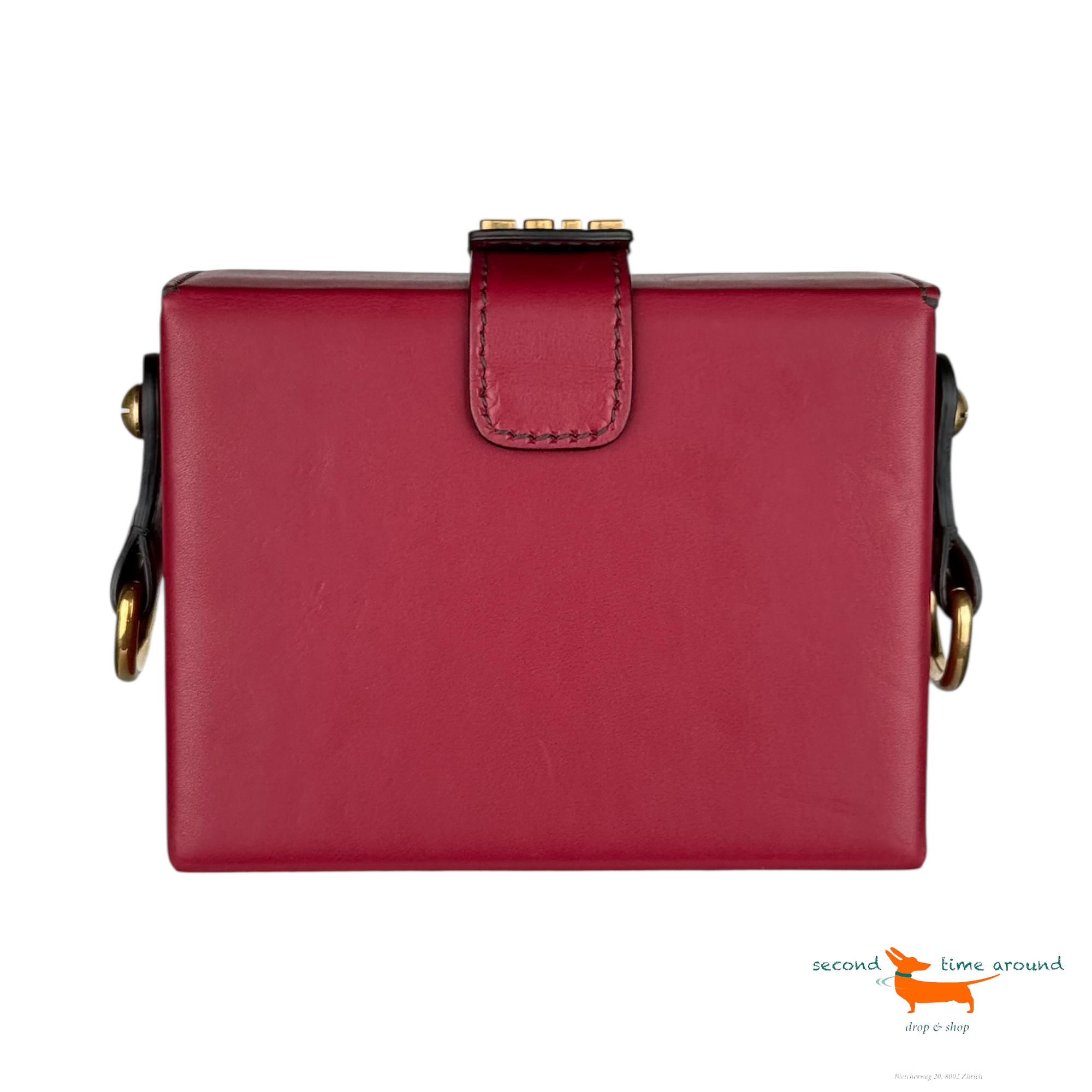 Dior Lambskin Dioraddict Lockbox Red Bag