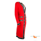 Chanel 2020 Deep V-Neck Long Cashmere Cardigan Red