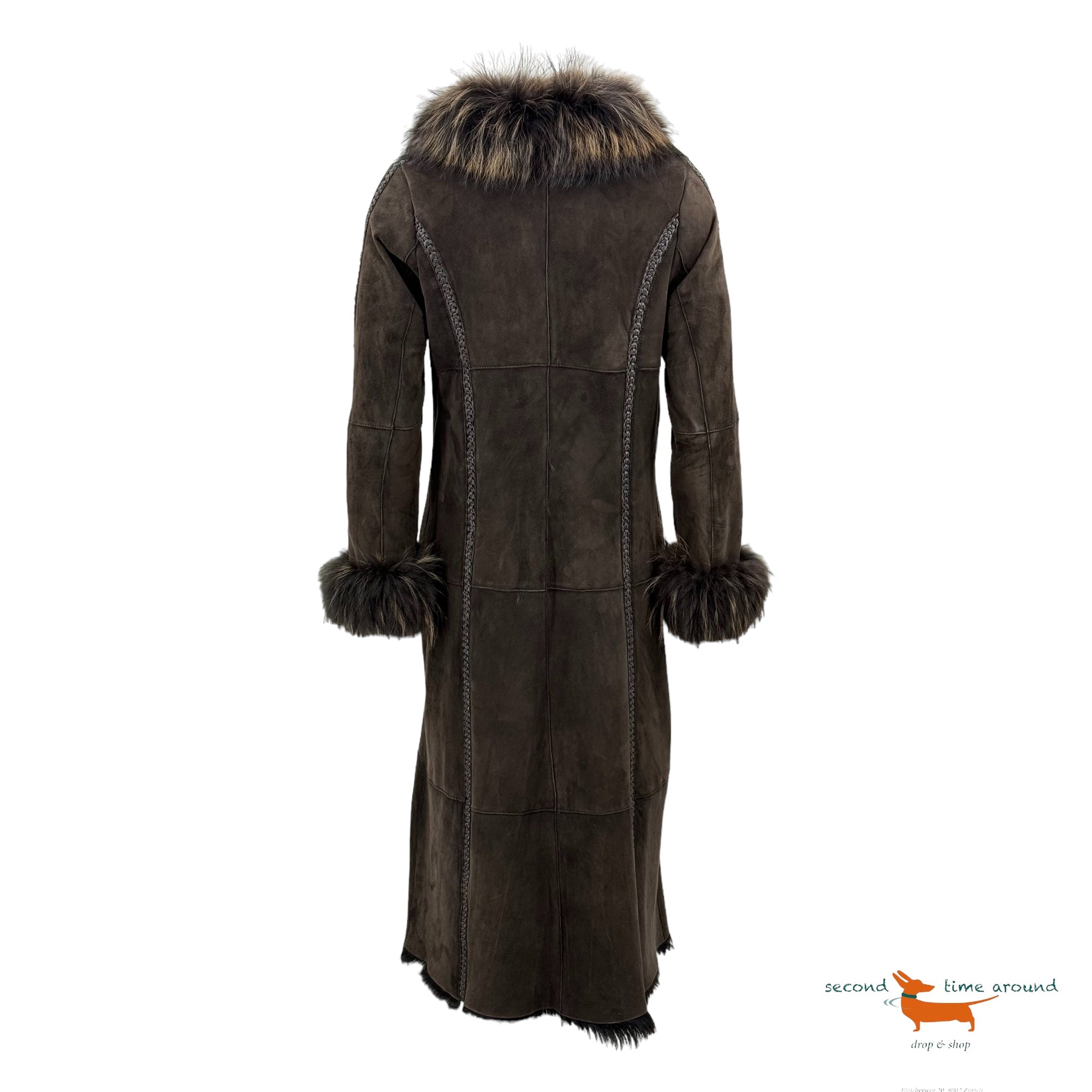 Entre Deux Lambskin  Coat  with Fox