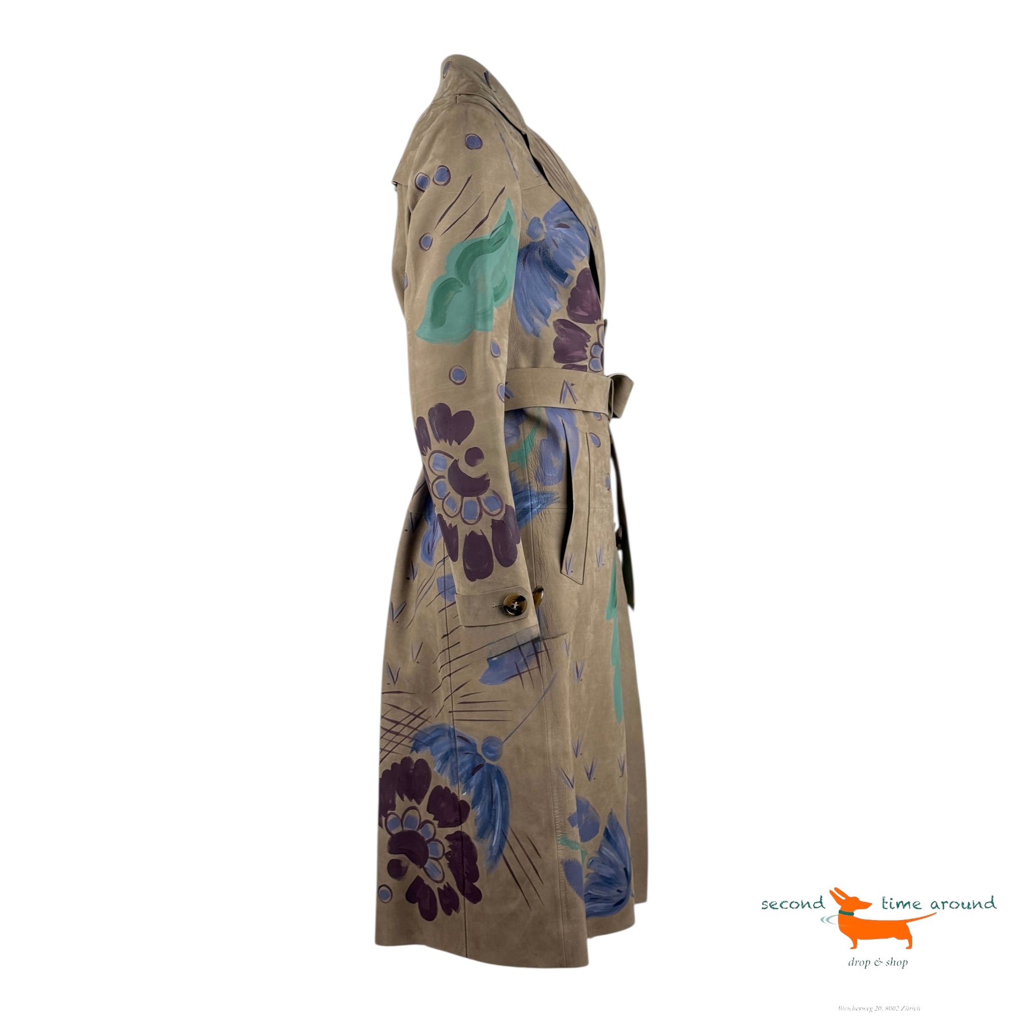 Burberry Prorsum Hand Paintet Leather Coat