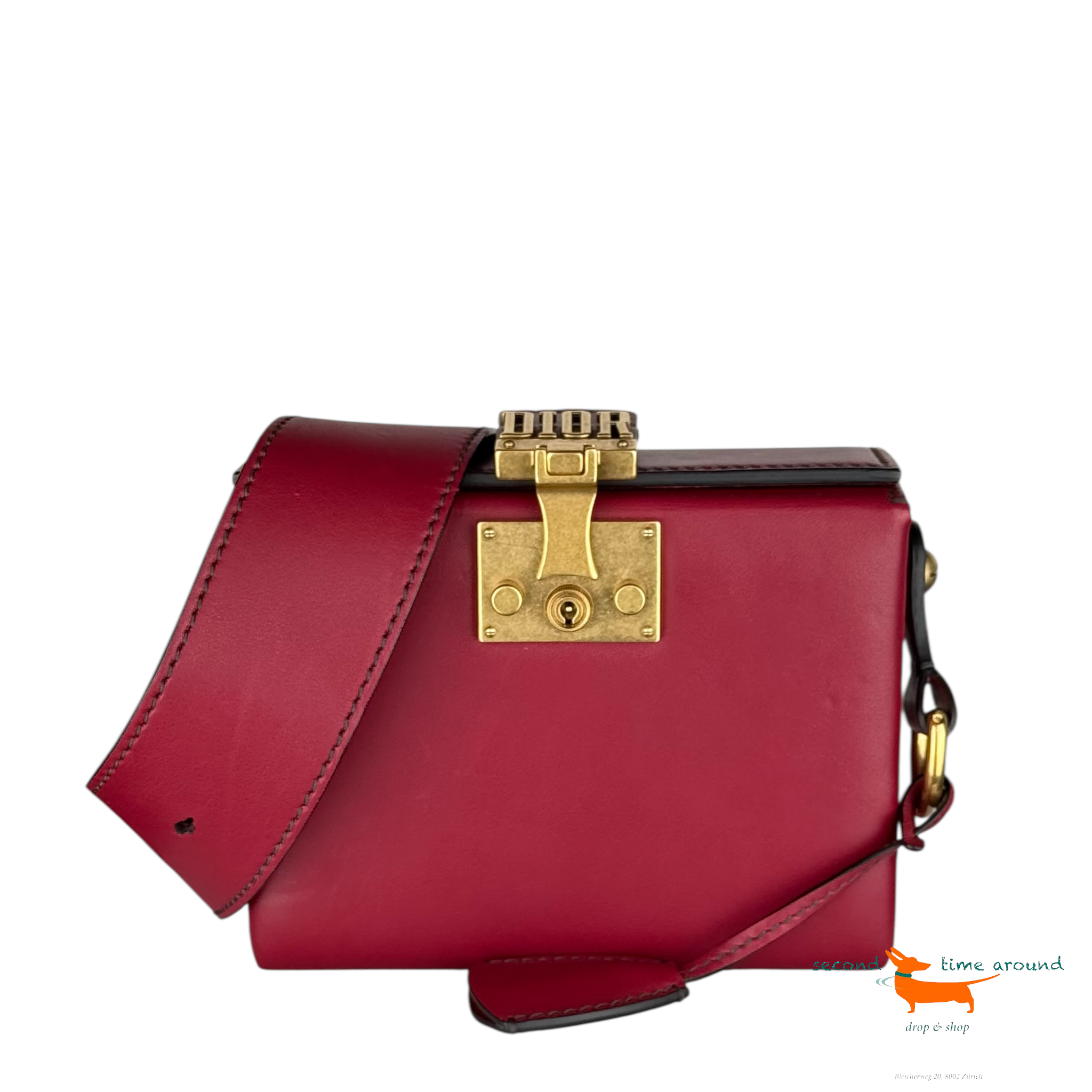 Dior Lambskin Dioraddict Lockbox Red Bag