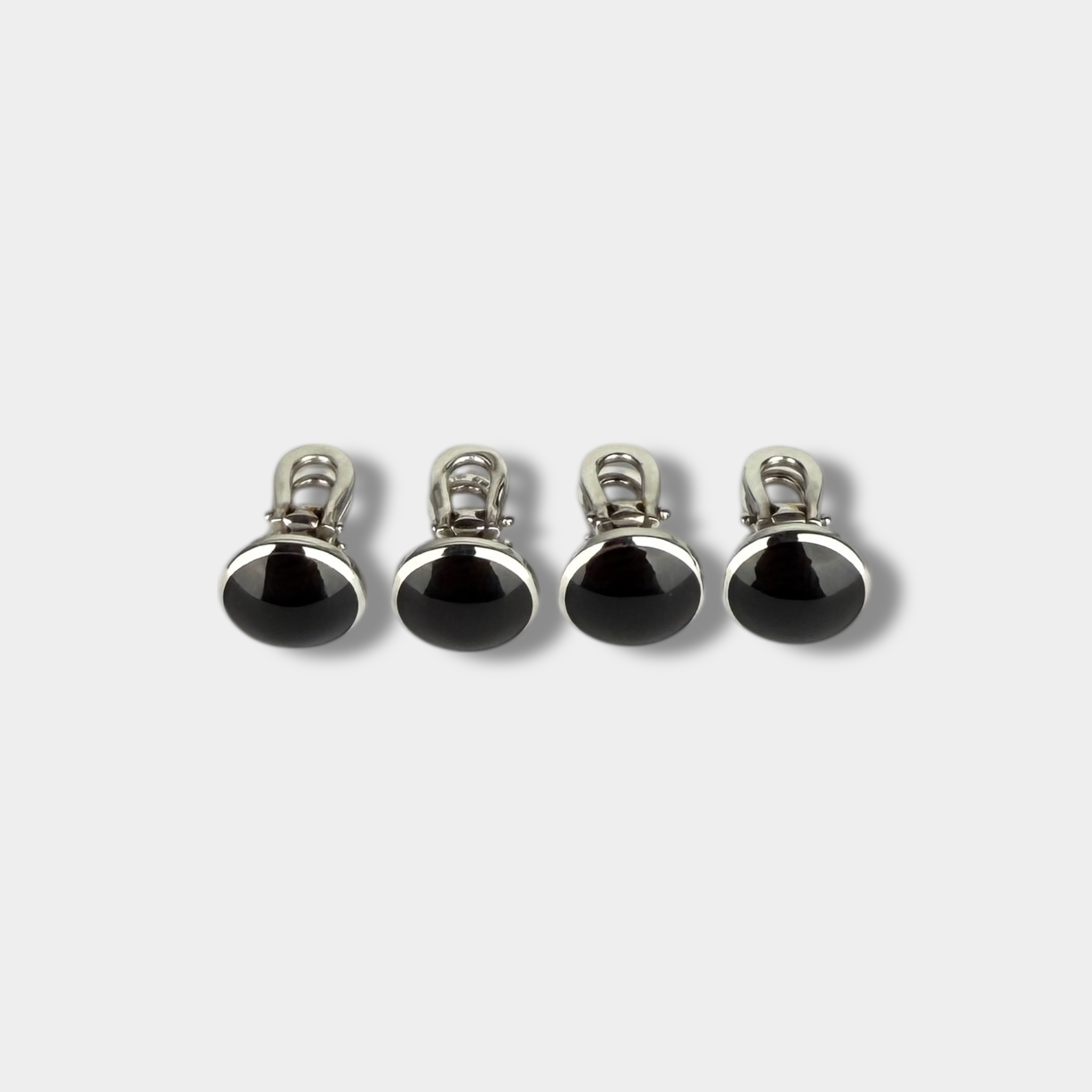 Tom Ford White Gold and Onyx Cufflinks and Shirt Studs