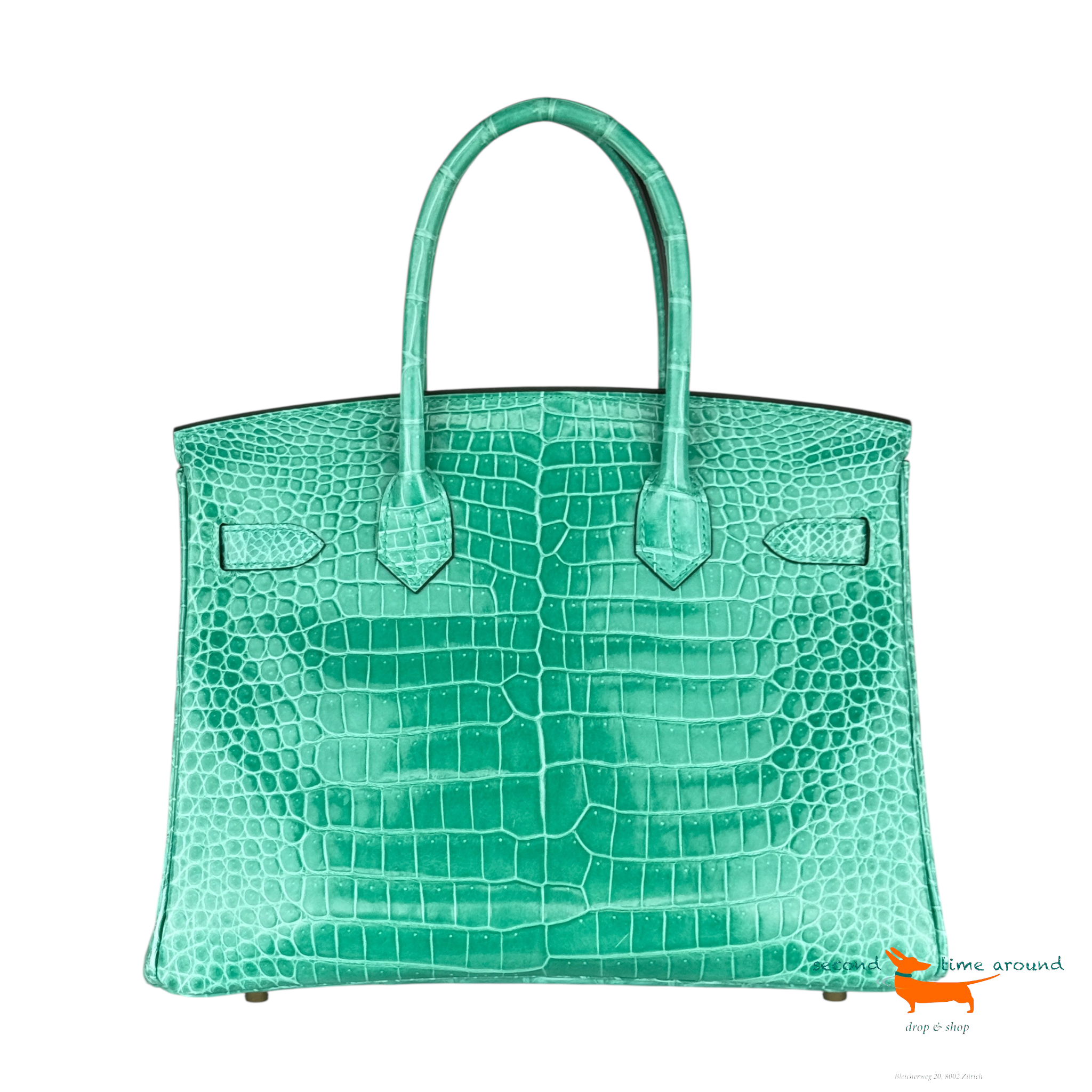 Hermes Birkin 30 Vert Jade Porosus Crocodile Limited Edition Bag