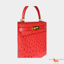 Hermes Kelly II Sellier 28 Ostrich Rouge Vif Bag
