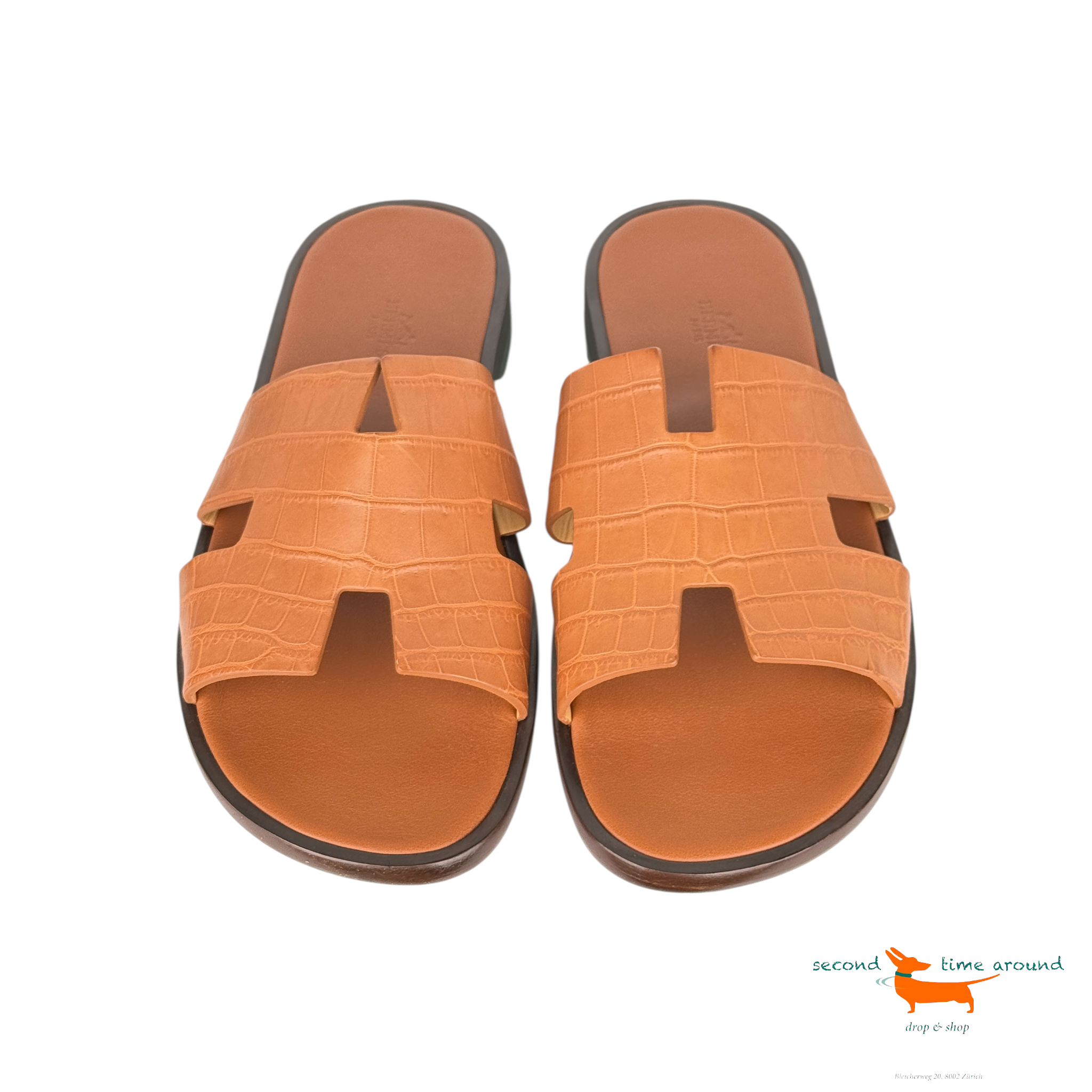 Hermes Izmir Sandals in Crocodile