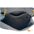 Chanel Black Chevron Canvas XXL PatchworkFlap Bag