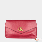 Gucci Thiara Medium GG Diagonal Calfskin Double Envelope Shoulder Bag Red/Black