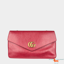 Gucci Thiara Medium GG Diagonal Calfskin Double Envelope Shoulder Bag Red/Black