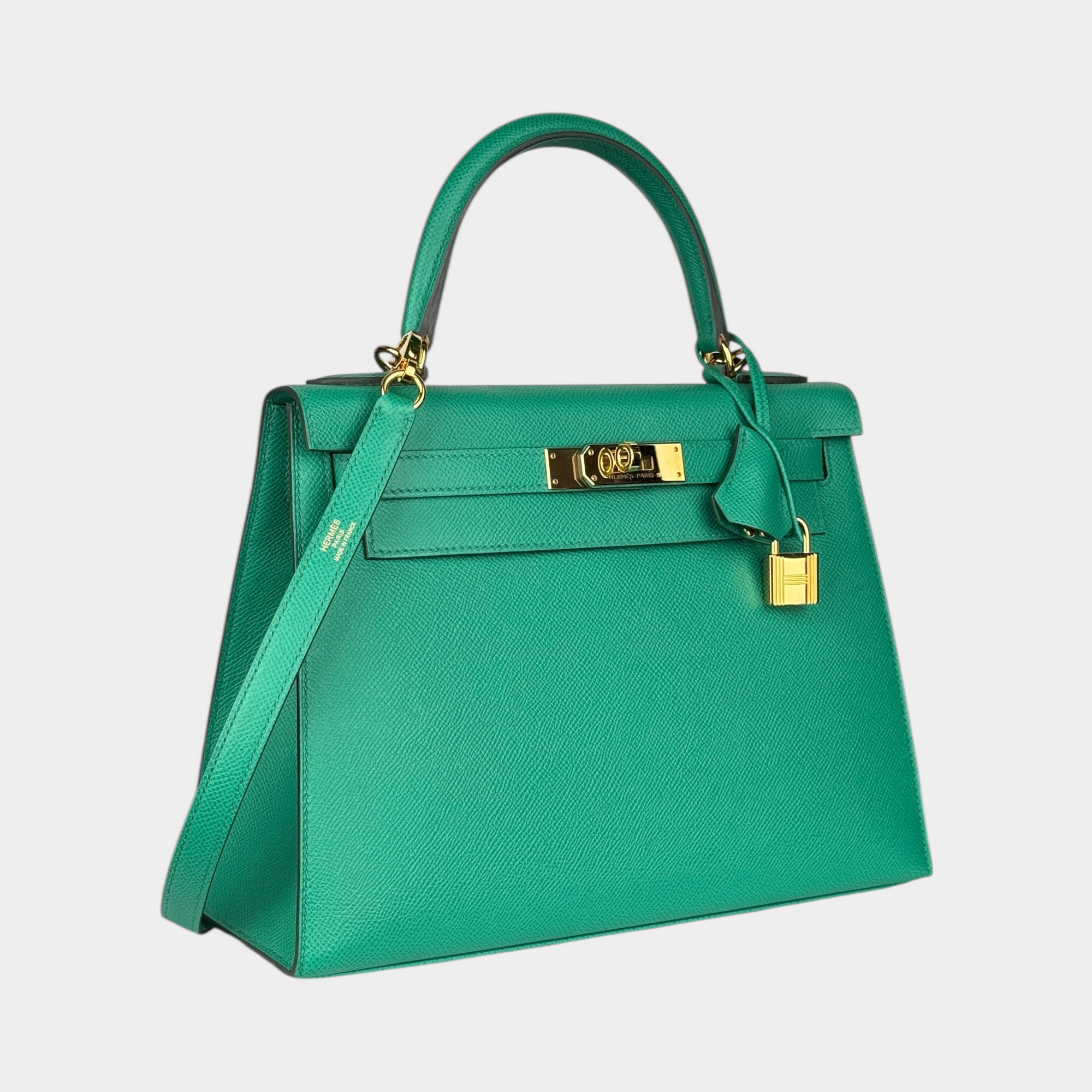 Hermes Kelly II Sellier 28 Epson Green Bag