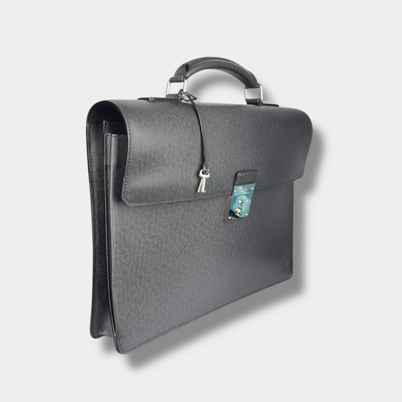 Louis Vuitton Black Taiga Leather Briefcase