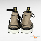 Chanel Beige Black Jute and Leather CC Cap High Top Sneakers