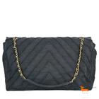 Chanel Black Chevron Canvas XXL PatchworkFlap Bag