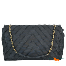 Chanel Black Chevron Canvas XXL PatchworkFlap Bag