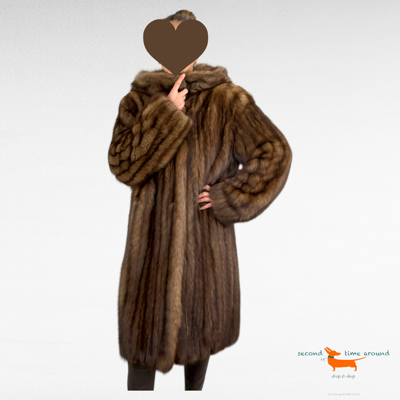 Jil Sander Hooded Sable Coat