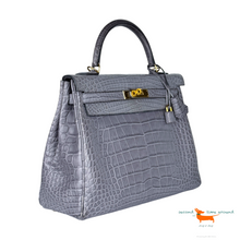 Hermes Kelly II Retourne 32 Gris Paris Crocodile Bag