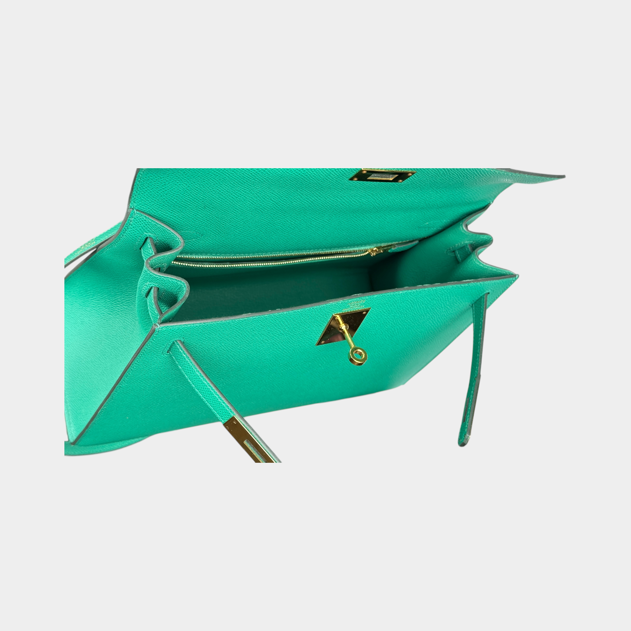Hermes Kelly II Sellier 28 Epson Green Bag