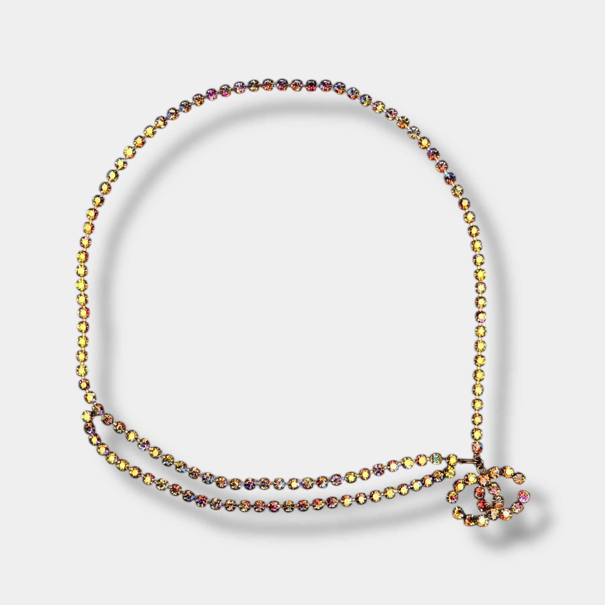 CHANEL Paris Spring 1995 CC Iridescent Crystal Barbie Belt