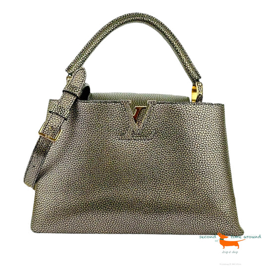 Louis Vuitton Metallic Taurillon Capucines PM Gold Bag