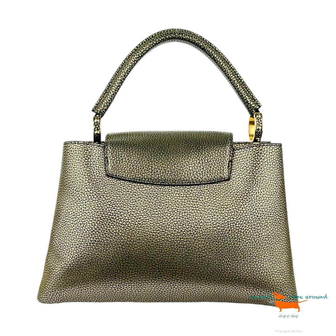 Louis Vuitton Metallic Taurillon Capucines PM Gold Bag