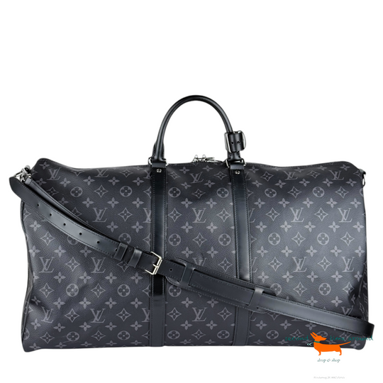 Louis Vuitton Black  MonogrammEclipse Keepall Bandouliere