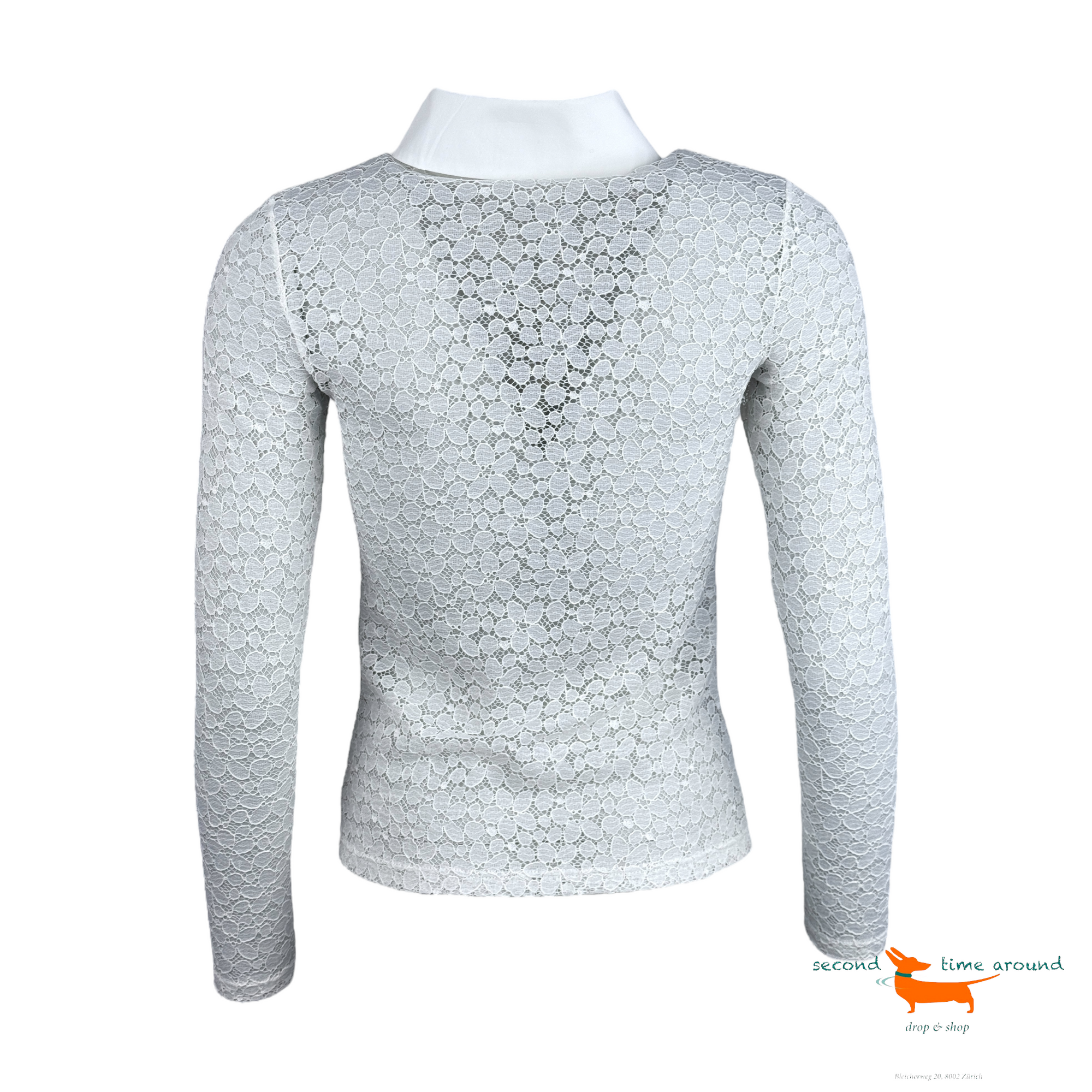 Chanel White Lace Ruffled Blouse