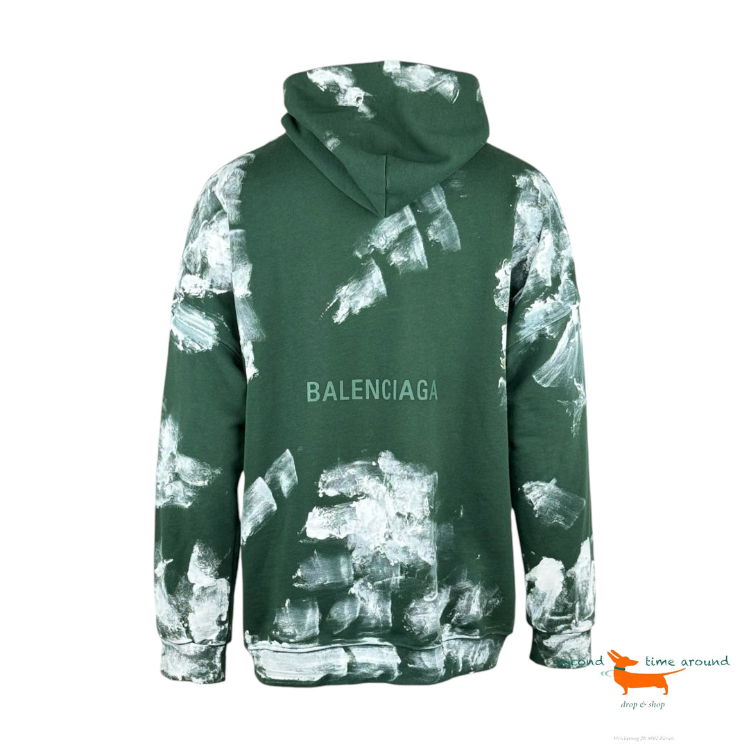 Balenciaga paint-effect Print Hoodie