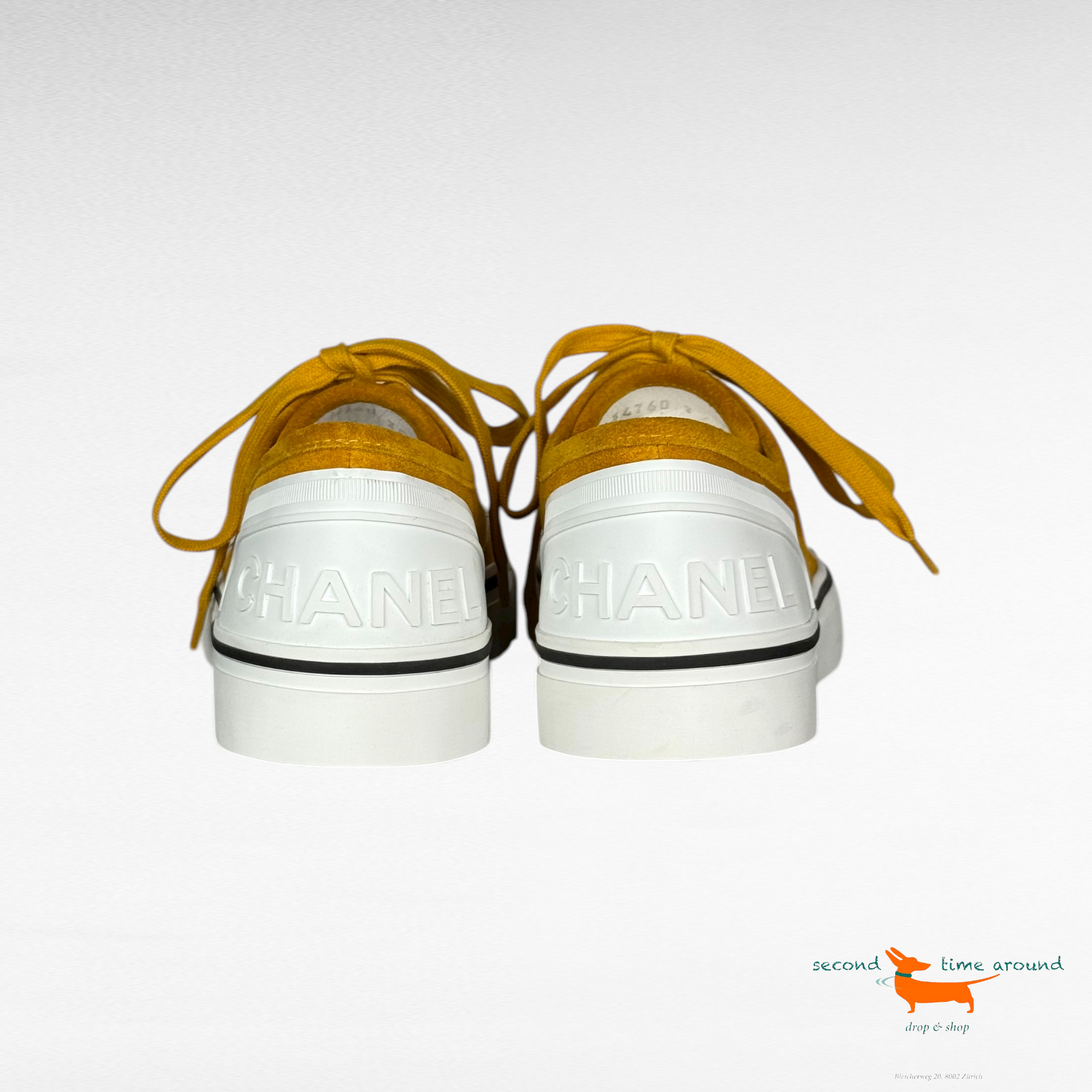 Chanel Mustard Suede Sneaker