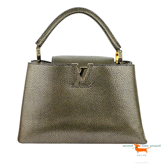 Louis Vuitton Metallic Taurillon Capucines PM Gold Bag